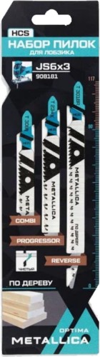 Набор пилок METALLICA Optima №6 по дереву: T234X/T301BR/T308B, чистый рез, 3шт 908181