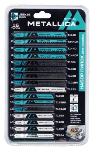 Набор пилок METALLICA Optima №5 по дереву и металлу, 16 шт 908174