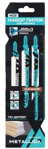 Набор пилок METALLICA Optima №8 по дереву: T101AO/T244DA/T344CB, крив. рез, 3шт 908204