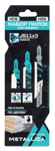 Набор пилок METALLICA Optima №11 по дер/мет: T118B/T119BO/T119B, 3шт 908235
