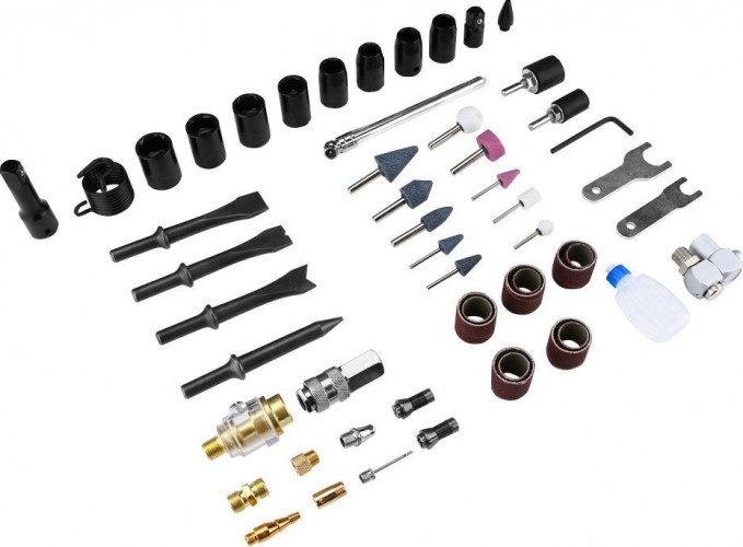 Набор пневмоинструмента DEKO DKPT61 Premium и аксессуаров 61 предмет в чемодане 018-1105 - изображение 3