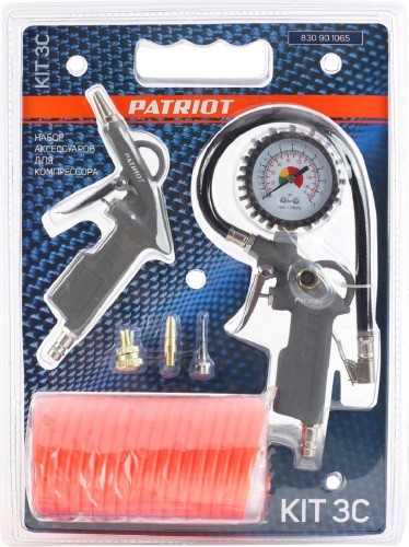 Набор пневмоинструмента PATRIOT KIT 3 C 3 предмета+3 сопла 830901065 - изображение 4