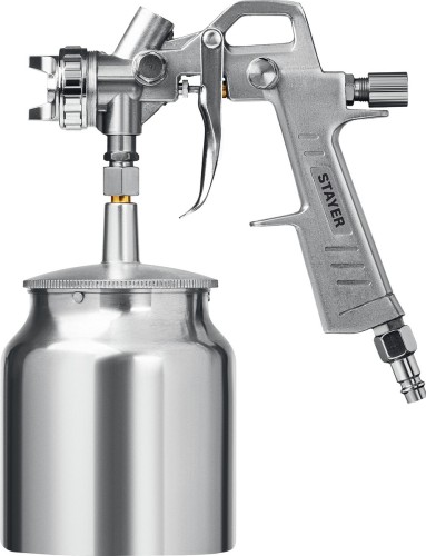 Набор пневмоинструмента STAYER MASTER 5 предметов, краскораспылитель с нижним бачком 06487-H5 - изображение 2