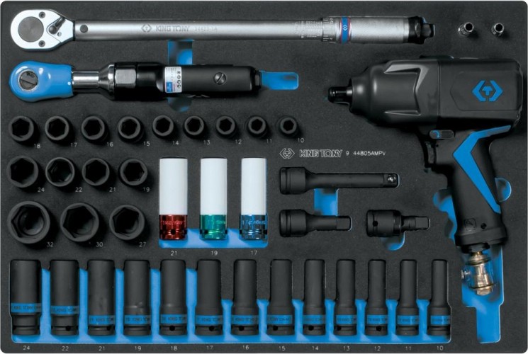 Набор пневмоинструментов в лотке KING TONY 41 предмет ложемент 9-44805AMPV 9-44805AMPV
