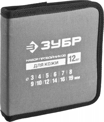 Набор пробойников для кожи ЗУБР МАСТЕР 3 -19 мм, 12 шт 22949-H12 - изображение 2