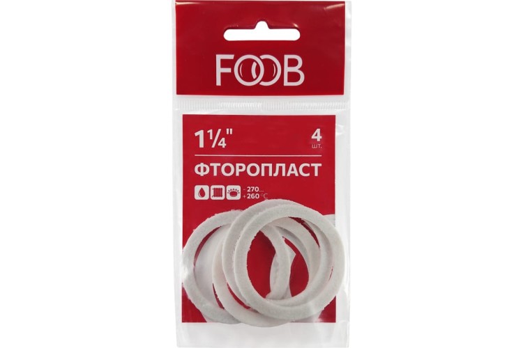 Набор прокладок из фторопласта FOOB F20.63.4 1 1/4", 4 шт. 00-00002561