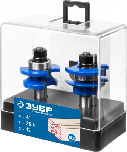 Набор рамочных фрез №3 ЗУБР ПРОФЕССИОНАЛ 41,3x23мм, хвостовик 12 мм,  28773-41.3-H2 - изображение 2