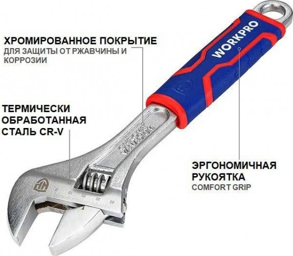 Набор разводных ключей WORKPRO WP202515 3шт. - изображение 2