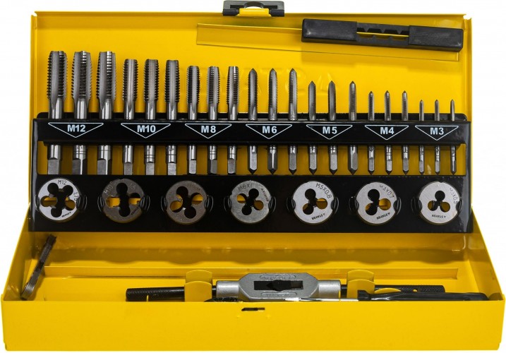 Набор резьбонарезных инструментов STAYER MaxCut 32 предмета, метчиков плашек, легированная сталь 28014-H32 - изображение 2