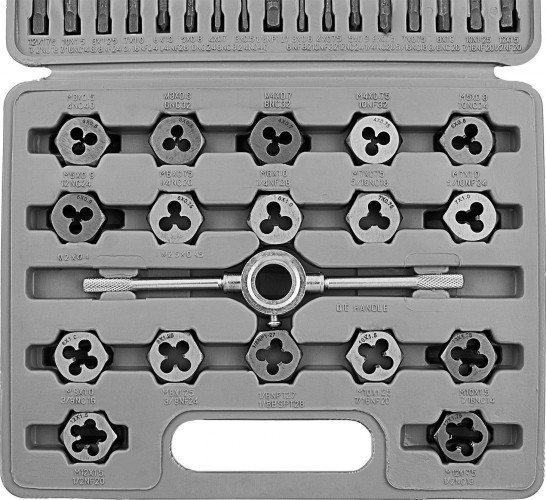 Набор резьбонарезных инструментов Sparta М3 метчиков и плашек м3-м12, плашко-метчикодержатель, 773155 - изображение 3