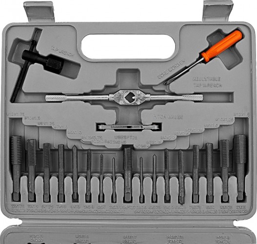 Набор резьбонарезных инструментов Sparta М3 метчиков и плашек м3-м12, плашко-метчикодержатель, 773155 - изображение 2