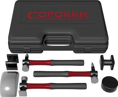 Набор рихтовочного оборудования СОРОКИН 6.107 молотков и поддержек 7 предметов