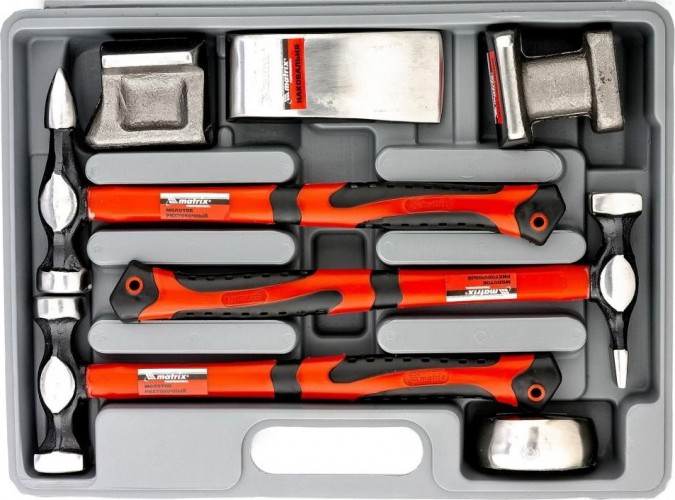 Набор рихтовочных молотков и поддержек MATRIX 7 предметов 10845 10845 - изображение 2