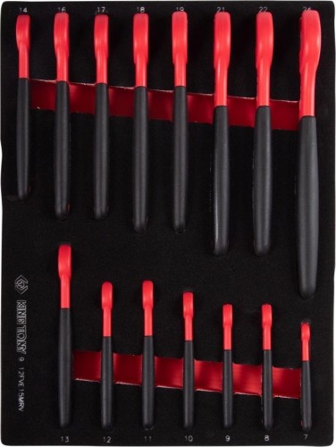 Набор рожковых диэлектрических ключей KING TONY 9-12FVE15MRV 7-24 мм, ложемент, 15 предметов