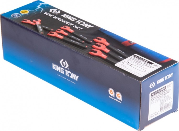 Набор рожковых диэлектрических ключей KING TONY 12FVE10MRN 10-22 мм, чехол из теторона, 10 предметов - изображение 2