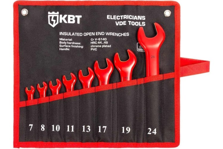 Набор рожковых диэлектрических ключей КВТ НИИ-24 серия ЭКСПЕРТ 89750