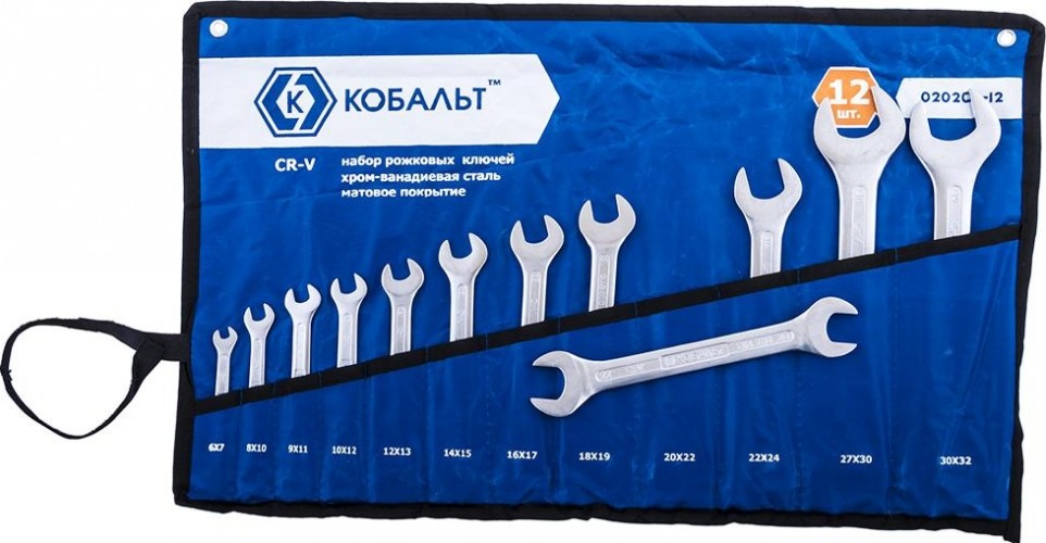 Набор рожковых ключей Кобальт 020202-12