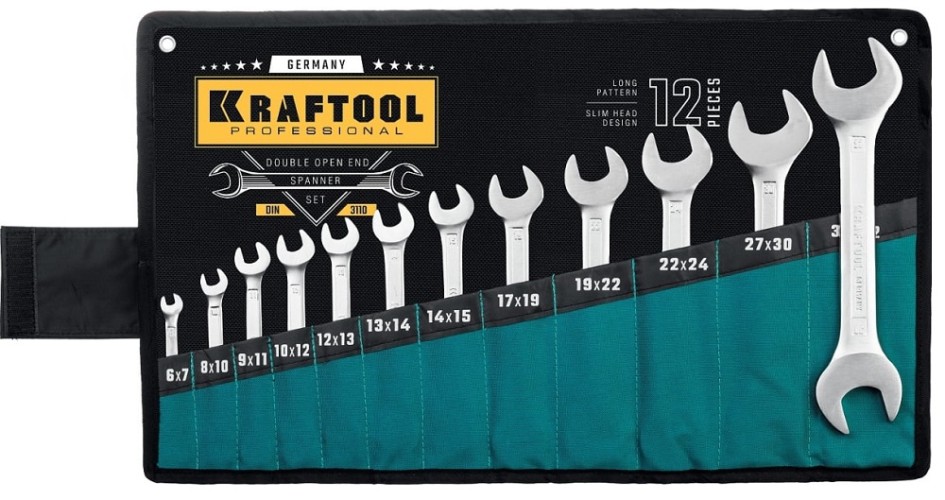 Набор рожковых ключей KRAFTOOL 27033-H12_z01 6-32 мм, 12 шт,