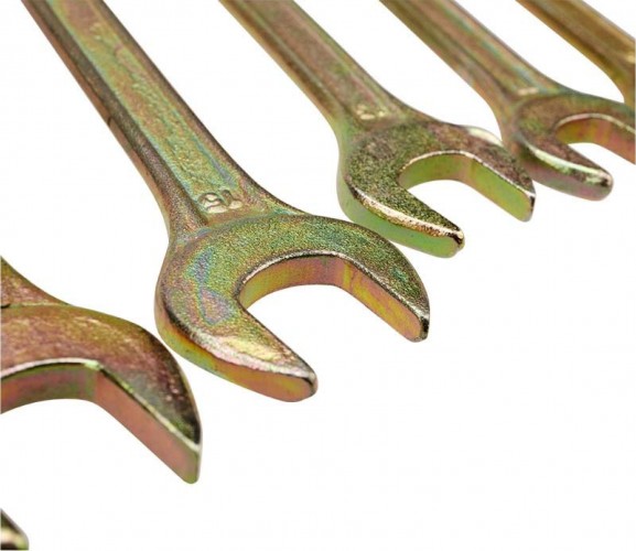 Набор рожковых ключей REXANT 12-5843-2 рожковых 6 шт., желтый цинк - изображение 2