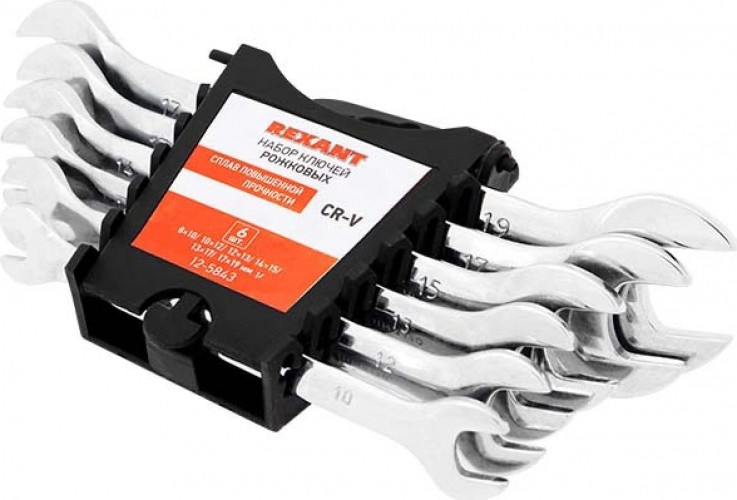 Набор рожковых ключей REXANT 12-5843 CRV 6 шт.
