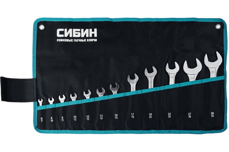 Набор рожковых ключей Сибин 27013-H12 6-32 мм, 12 шт.