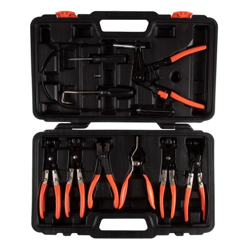 Набор щипцов для пружинных хомутов AFFIX AF10330010C для системы охлаждения двигателя, кейс, 10 предмет