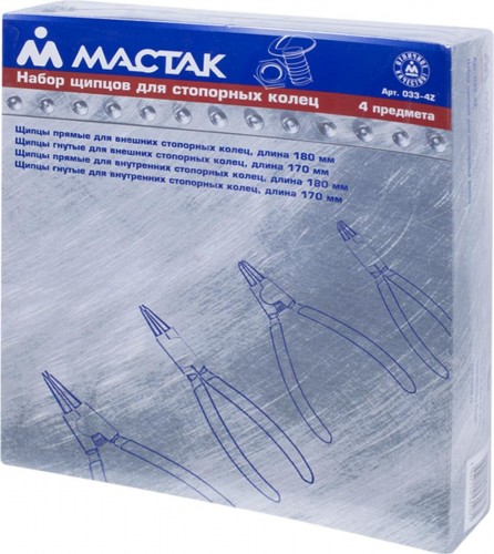 Набор съемников МАСТАК 033-4Z для стопорных колец, 4 предмета - изображение 2
