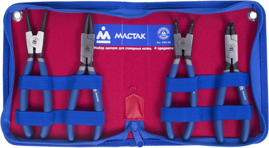 Набор съемников МАСТАК 033-4Z для стопорных колец, 4 предмета
