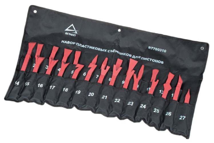 Набор съемников пластиковых для пистонов ARNEZI R7700310  27 предметов