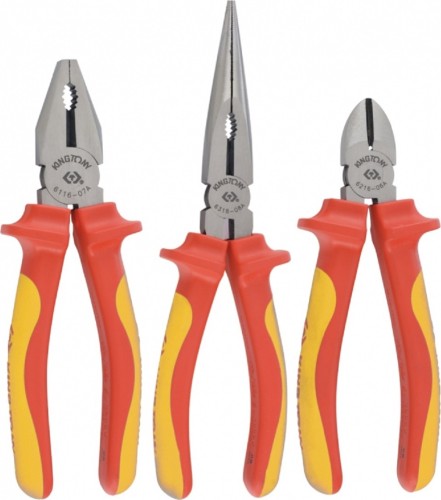 Набор шарнирно-губцевого инструмента KING TONY 40603GP диэлектрического, 3 пр.