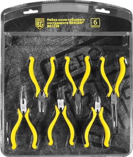 Набор шарнирно-губцевого инструмента BERGER BG1236 6 пр.