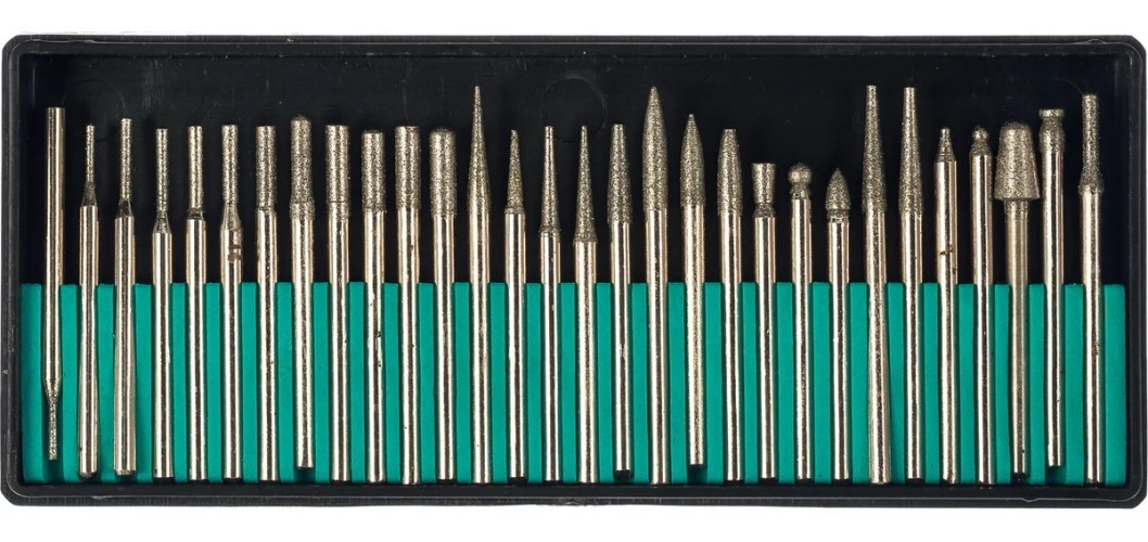 Набор шарошек фрез для гравера Sturm 9030-02-S2 хвостовик 3мм (30 шт.)