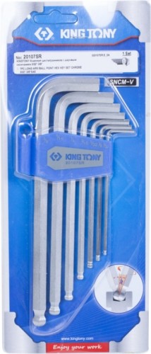Набор шестигранников KING TONY 20107SR с шаровым окончанием длинные - изображение 3