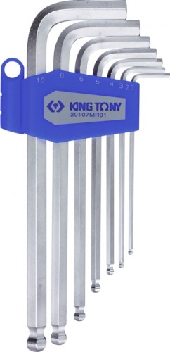 Набор шестигранников KING TONY 20107MR01 с шаровым окончанием