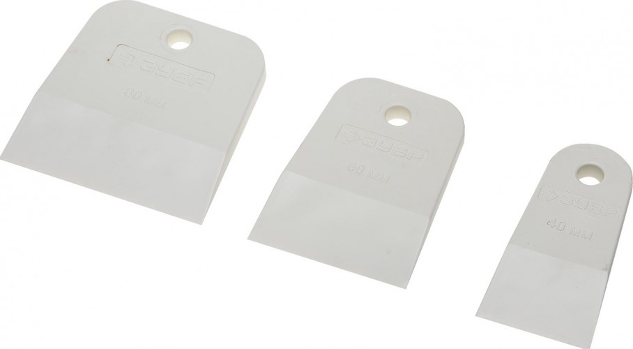 Набор шпателей ЗУБР МАСТЕР резиновые, белые, 3шт: 40, 60, 80мм 1016-H3_z01