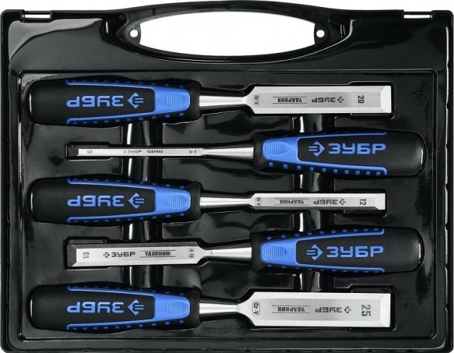 Набор стамесок долот с двухкомпонентной рукотяткой ЗУБР Ударник 18097-H5 18097-H5 - изображение 2