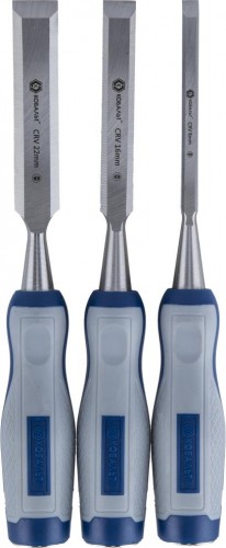 Набор стамесок Кобальт 245-664 (8, 16, 22х140 мм, cr-v, двухк. рукоятка) - изображение 3