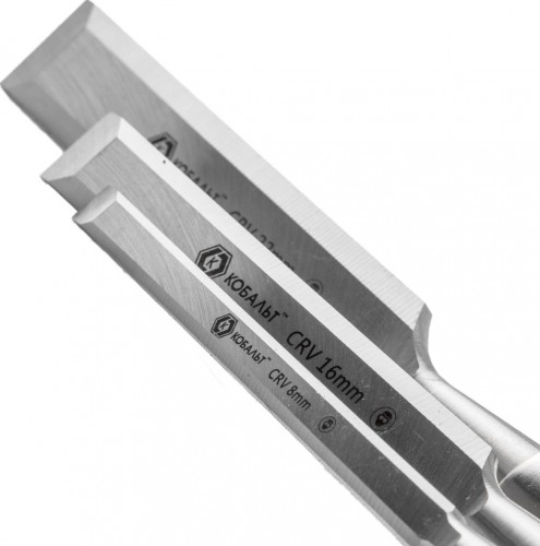 Набор стамесок Кобальт 245-862 (8, 16, 22х140 мм) cr-v, деревянная рукоятка - изображение 3