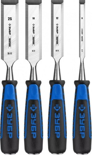 Набор стамесок с двухкомпонентной рукотяткой ЗУБР УДАРНИК серия ПРОФЕССИОНАЛ 18097-H4 18097-H4