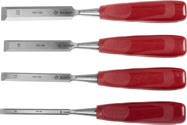 Набор стамесок с пластиковой рукояткой ЗУБР МАСТЕР 18094-H4_z01 18094-H4_z01