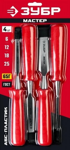Набор стамесок с пластиковой рукояткой ЗУБР МАСТЕР 18094-H4_z01 18094-H4_z01 - изображение 5