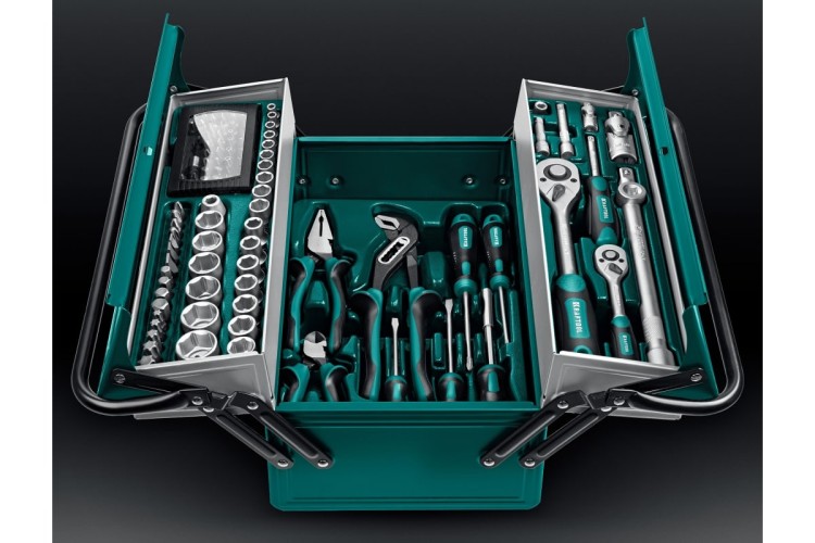 Набор столярно-слесарного инструмента KRAFTOOL GRAND-99 (1/2"+1/4"), универсальный 99 пр. 27978-H99 - изображение 2