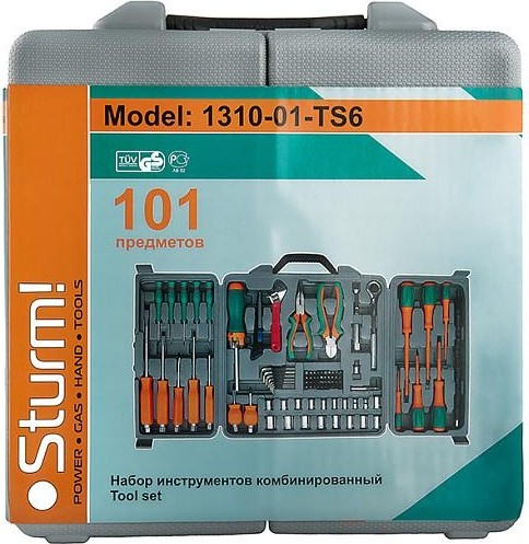Набор столярно-слесарного инструмента Sturm 1310-01-TS6 101 предметов, диэлектрич. отвертки. - изображение 3