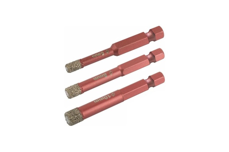 Набор сверл алмазных Cutop Special 6/8/10x10х67 мм, шестигранный хвостовик 1/4" 70-852