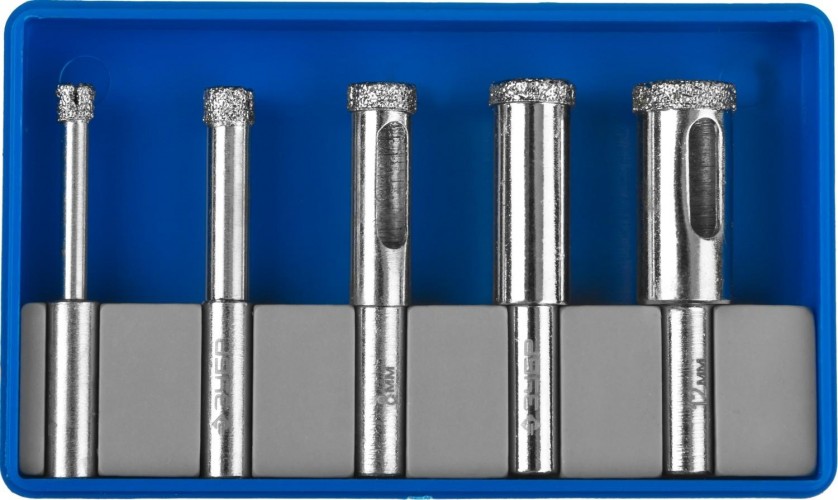 Набор сверл алмазных ЗУБР ПРОФЕССИОНАЛ трубчатых по кафелю и стеклу с кондуктором, d=4, 6 29851-H6 - изображение 2