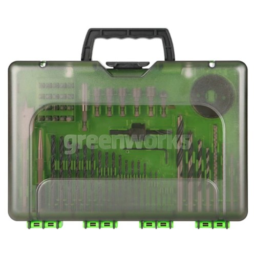 Набор сверл бит и коронок GREENWORKS 2 944 507 в кейсе 60 предметов 2944507 - изображение 4