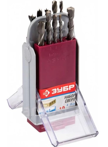 Набор сверл комбинированный ЗУБР Супер бокс 10 шт. 4-29704-H10-SB