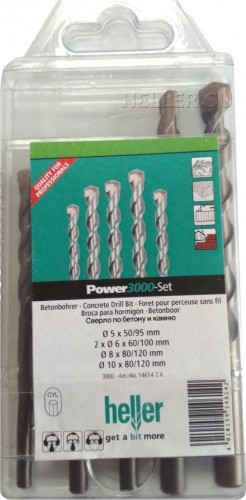 Набор сверл по бетону HELLER  5,6х2,8,10 (5 пр.) TD14614