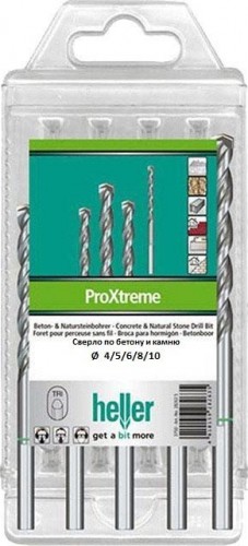 Набор сверл по бетону HELLER  и натуральному камню proxtreme, ø 4/5/6/8/10 (5 пр.) TD28264