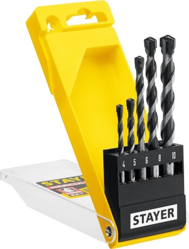 Набор сверл по бетону STAYER PROFESSIONAL ударные 5шт (4, 5, 6, 8, 10мм) 2915-H5